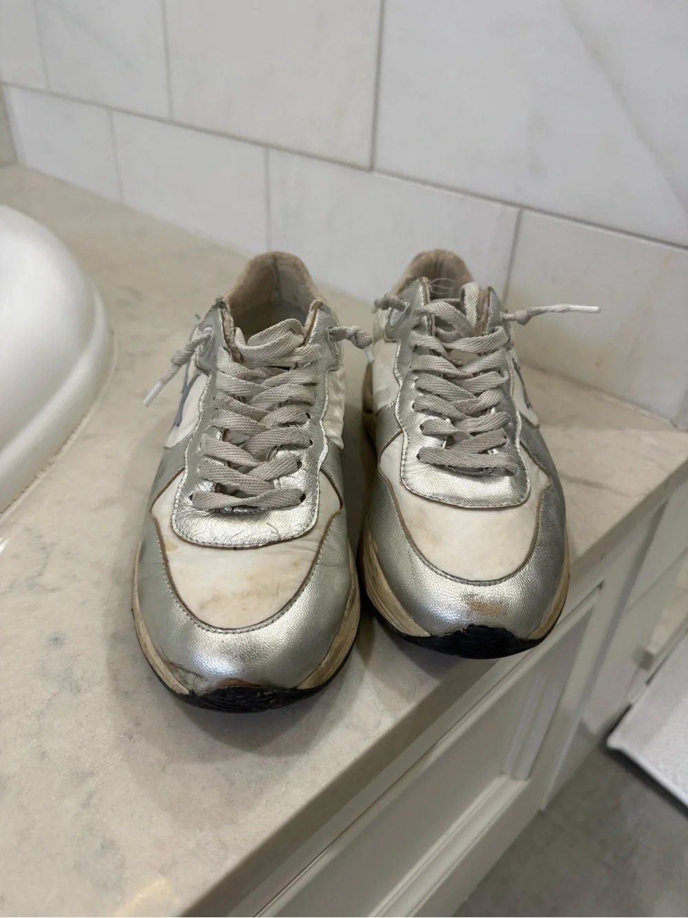 Golden Goose Running Sole metallic sneakers